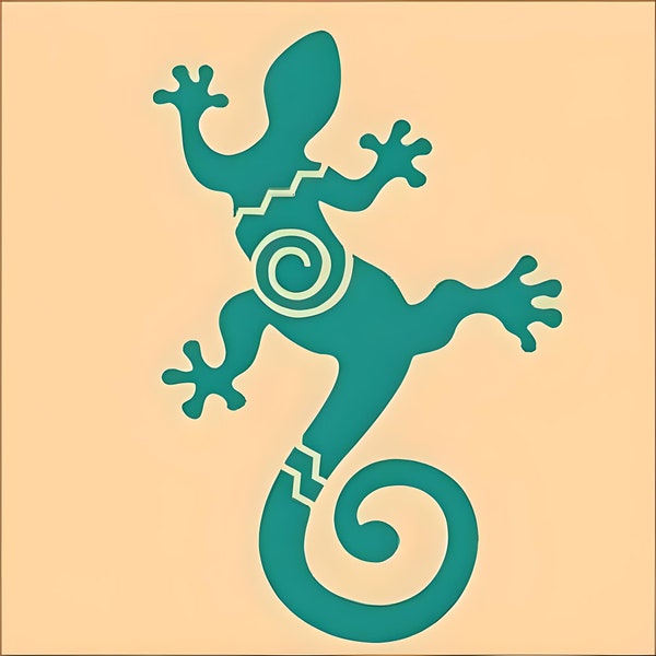 Southwest Gecko Stencil - 5" x 7.5"- Lizard Reptile Template for Walls and Crafts Reusable Stencil - The Artful Stencil