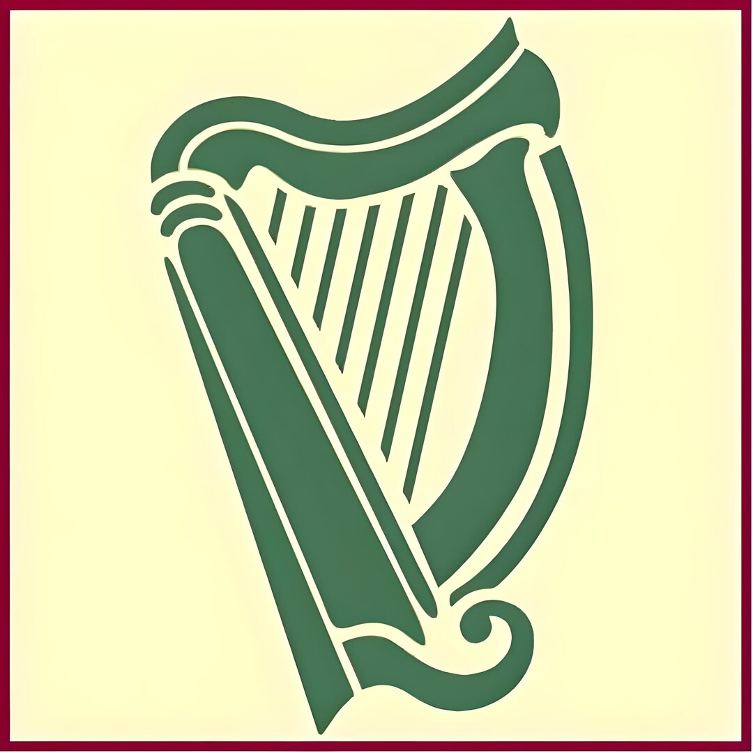 Harp Sign Celtic Irish Harp Stencil - 4.4