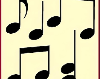 Plantilla de notas musicales - Música, notas musicales, decoración, pintura reutilizable, decoración del hogar, manualidades, animales, inspiración, cachemir - The Artful Stencil