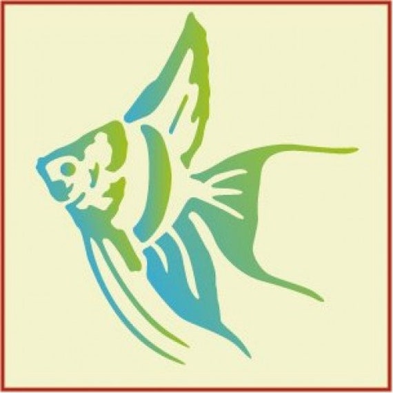 Angelfish 1 Stencil 5.5 X 6 the Artful | Etsy