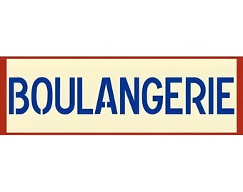Boulangerieskyltschablon - 33,5 cm x 5,2 cm - Franskt bageri för målning Heminredning Hantverk Skyltar Heminspiration Semester - Den Konstfulla Schablonen