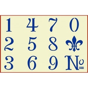 Number STENCIL Poor Richard Font Numbers 0-9 for Painting Wood Signs  Wedding Tables Canvas Airbrush Crafts Mailboxes House Numbers 