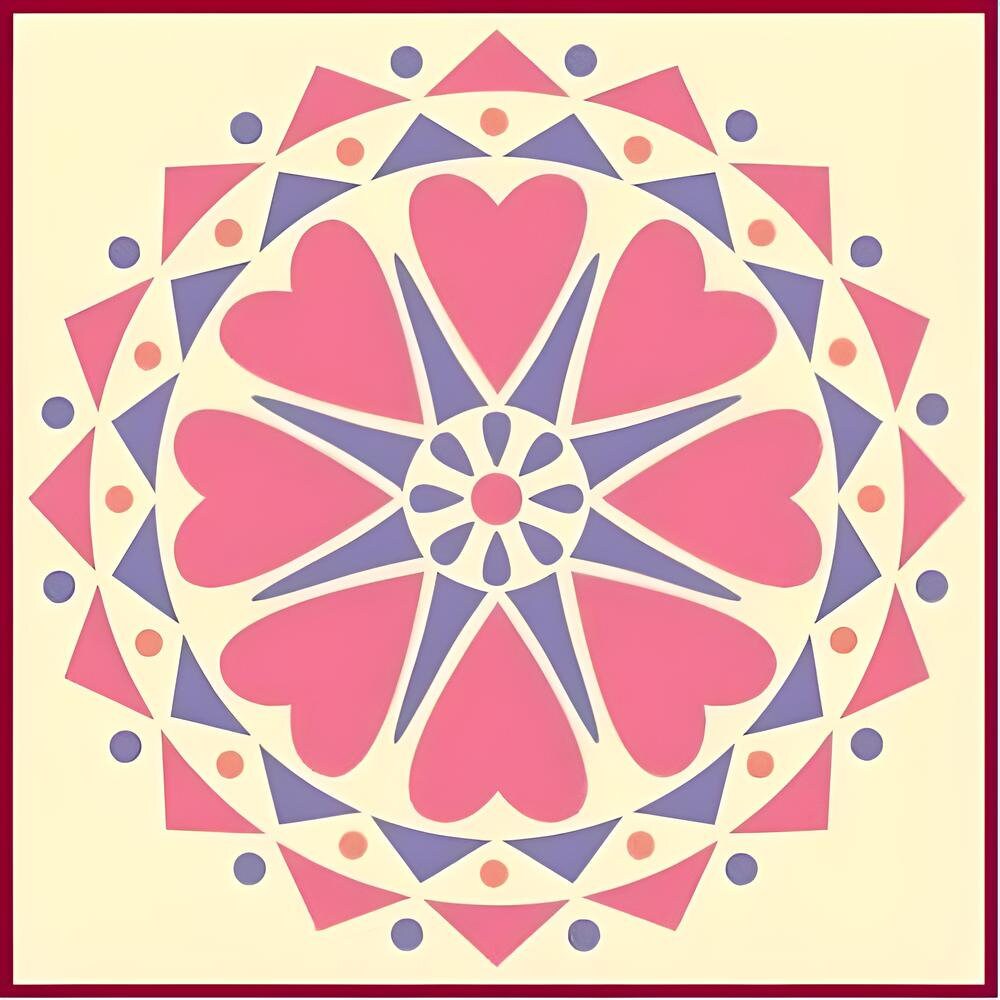 Heart Circle Stencil -Mandala Round Stencil Circle Stencil, DIY Art & Craft Sturdy Flexible Painting Wall Floor Stencil - The Artful Stencil