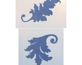 Acanthus Leaf 1 & 2 Set of Stencils - Set of 2 France Country Stencils Painting DIY Craft Wall Stencil French words - The Artful Stencil