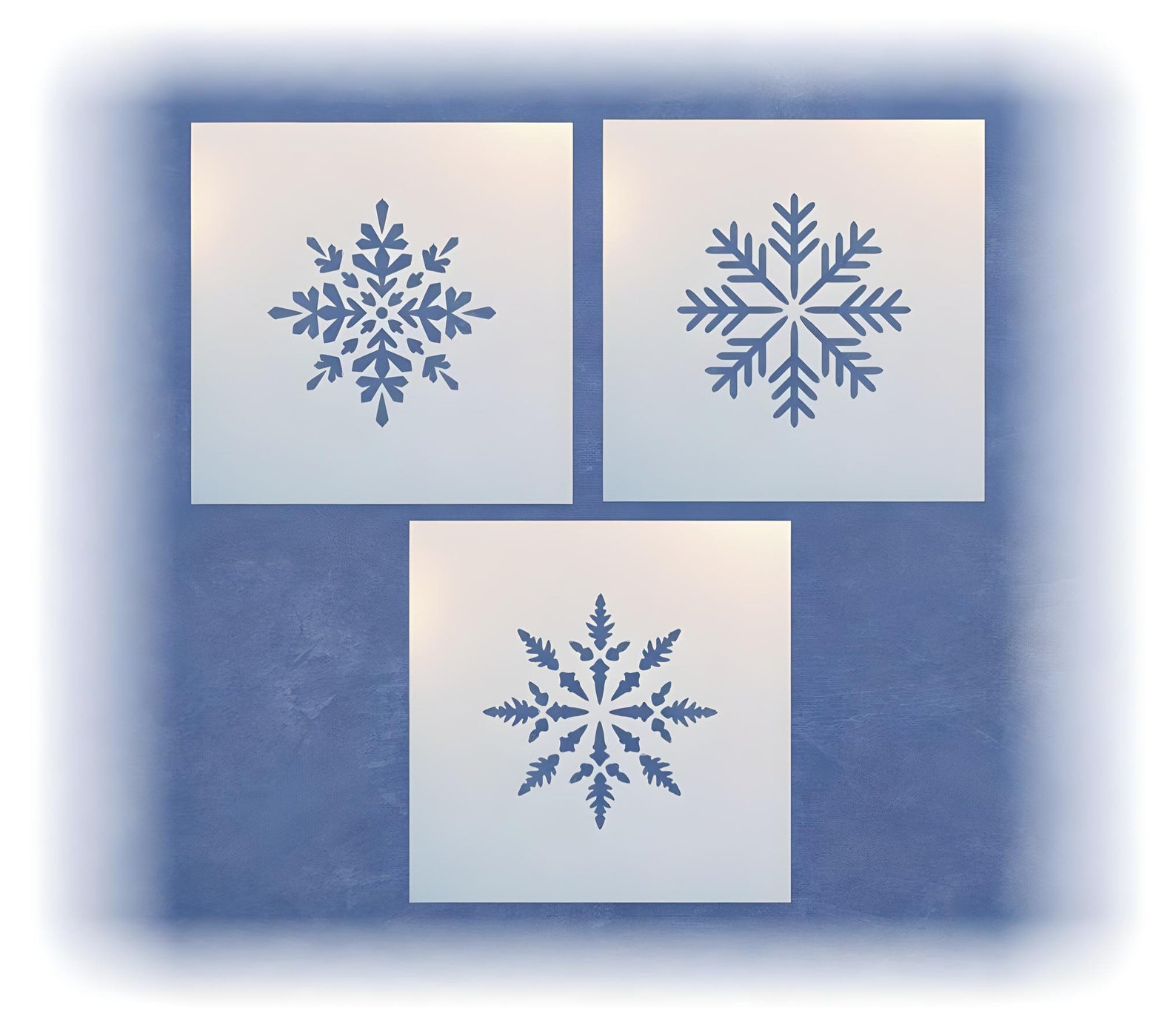 Snowflake 1, 2 and 3 Stencil Sets -- 10 Snowflake Stencils -- the ...