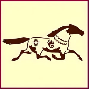 Southwest Horse Stencil - 10&quot; x 4.4&quot; - The Artful Stencil