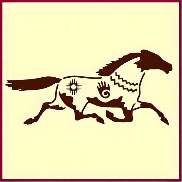 Pochoir cheval du sud-ouest - 10 x 4,4 pouces - The Artful Stencil
