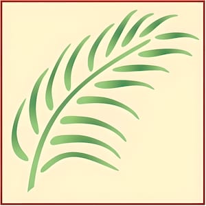 Palm Frond Stencil -7.5&quot; x 7.5&quot; Tropical Reusable Mylar Template for Painting Home Decor Crafts Create DIY - The Artful Stencil