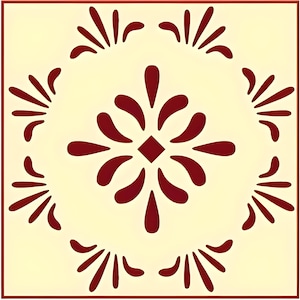 Colonial Motif 2 Stencil -- 7.5&quot; x 7.5&quot; - 10 mil Mylar, Wall Pillow Sign Traditional Mylar Stencils - The Artful Stencil