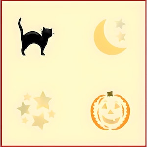 Halloween Motif 1 Stencil -- The Artful Stencil -- 10 mil Mylar, walls, pillows and sign painting