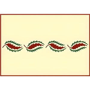 Leaf 1 Border Stencil - 11.5&quot; x 1.5&quot;  10 mil Mylar, DIY Walls, Pillows, and Sign Painting - The Artful Stencil