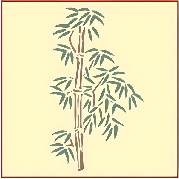 Bamboo Stencil - 6.6" x 11" Japanese Asian Oriental Chinese Wall Flower Tree Stencils Craft Painting Wall Stencils - The Artful Stencil