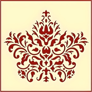 Damask 10 Stencil - 8.5&quot; x 7.5&quot; Victorian Style Baroque DIY Art & Craft Reusable Wall decor Crafts Wall Painting  - The Artful Stencil