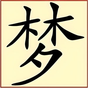 Kanji Dream Stencil - Japanese Kanji Chinese Hanzi Word Saying Symbol Reusable Sturdy Flexible  for Painting - The Artful Stencil