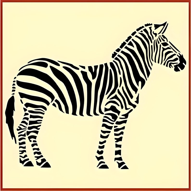 Zebra Stencil -- 8.75" X 7" - for Wall Art, Furniture, DIY Crafts ...