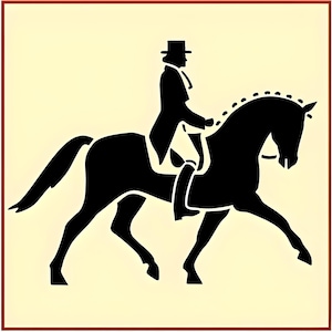Dressage Horse With Rider Stencil --Elegant Equestrian Design for DIY Crafts - The Artful Stencil