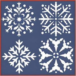 Snowflake Stencil Set 3 - Snowflakes Holiday Decoration Stencil for Painting Christmas Cards Ornaments- The Artful Stencil