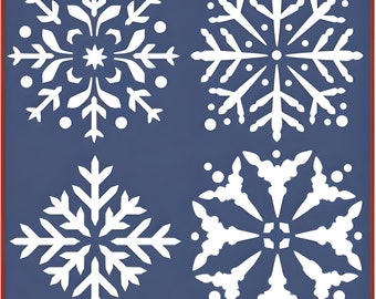 Schneeflocken Schablonen Set 3 - Schneeflocken Urlaub Dekoration Schablone zum Bemalen Weihnachtskarten Ornamente - Die Kunstvolle Schablone