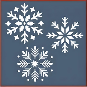 Snowflake Stencil Set 1 - Snowflake Holiday Decoration Stencil for Painting Christmas Cards Ornaments- The Artful Stencil