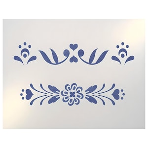 Rosemaling Muster 3 & 4 Mini Schablonen -- Kleine Räume - Norwegische Volkskunst Skandinavisch Wiederverwendbar DIY Mylar -- Die kunstvolle Schablone