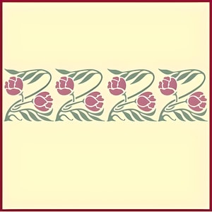 Art Nouveau Border 4 Stencil -- 21.45&quot; x 5.25&quot; -- The Artful Stencil -- 10 mil mylar craft stencil, wall stencil