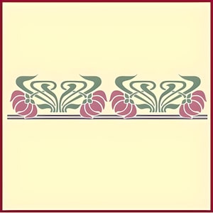 Art Nouveau Border 5 Stencil -- 21.3&quot; x 4.8&quot; -- The Artful Stencil -- 10 mil mylar craft stencil, wall stencil