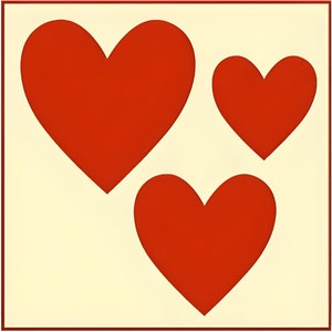 Folk Art Heart Set 2 Stencil Set- Colonial Folk Art DIY for Painting Early American Primitive Country Farm Folk Artists - The Artful Stencil