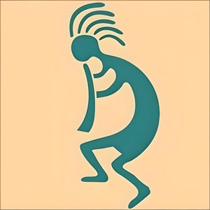Estêncil Kokopelli — 4,25" x 10" — Estêncil Artful — Mylar de 10 milésimos de polegada, paredes, almofadas e pintura de placas