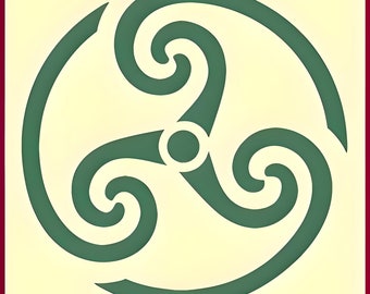 Celtic Triple Spiral Stencil -- 7&quot; x 7&quot; -- The Artful Stencil -- 10 mil Mylar, walls, pillows and sign painting
