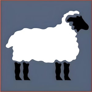 Sheep Stencil - 5&quot; x 4.25&quot; - Farm Animal Country Folk Chicken Turkey Cow Pig Sheep DIY Template10 mil Mylar - The Artful Stencil