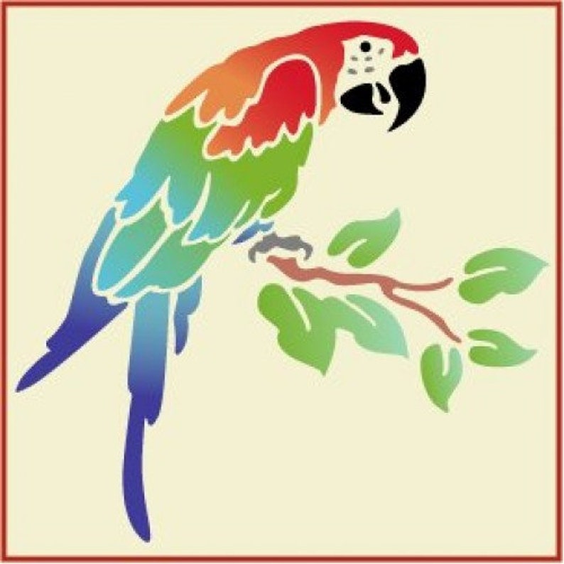 Parrot Stencil 9 25 X 9 The Artful Stencil Etsy parrot-stencil-9-25-x-9-the-artful-stencil-etsy