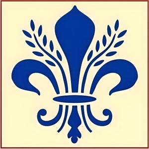 Fleur de Lis Laurel Stencil -- 4.5&quot; x 5&quot; -- The Artful Stencil -- 10 mil Mylar, walls, pillows and sign painting