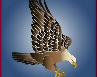 Eagle Stencil -- 8" x 10.4" -- The Artful Stencil -- 10 mil Mylar, walls, pillows and sign painting