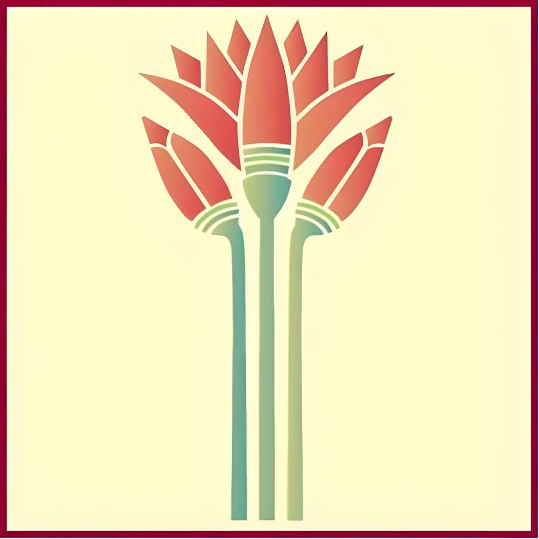 Egyptian Lotus Stencil - 5" X 10 - Flower Hieroglyphics Classic ...