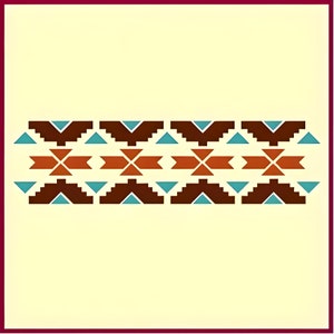 Southwest Design 5 Stencil -- 15.75&quot; x 4.25&quot; -Border Desert Designs DIY Signs Wall Decor Art Craft Painting- The Artful Stencil
