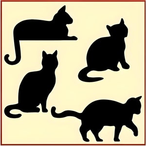 Cat Stencil -- The Artful Stencil -- 10 mil Mylar, walls, pillows and sign painting