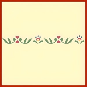 Rosemaling Pattern 3 Border Stencil -- 16.5&quot; x 2&quot; Norwegian Folk Art Scandinavian Reusable DIY Mylar -- The Artful Stencil