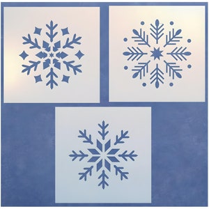 Snowflake 1, 2 and 3 Stencil Sets -- 10 Snowflake Stencils -- the ...