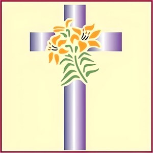 Easter Cross 1 Stencil - Stencils for Painting Reusable Plastic Mylar Drawing DIY Ornaments Craft Art Drawing Spring - The Artful Stencil