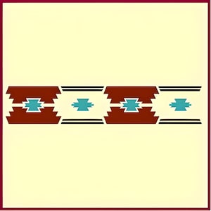 Southwest Design 3 Stencil - 15.75&quot; x 3&quot; - Border Desert Designs DIY Signs for Wall Decor Art Craft Painting -The Artful Stencil
