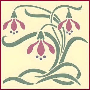 Art Nouveau 7 Stencil - 7.25&quot; x 6.8&quot; - Art Nouveau 7 Stencil - decorative art architecture Jugendstil Stile Liberty - The Artful Stencil
