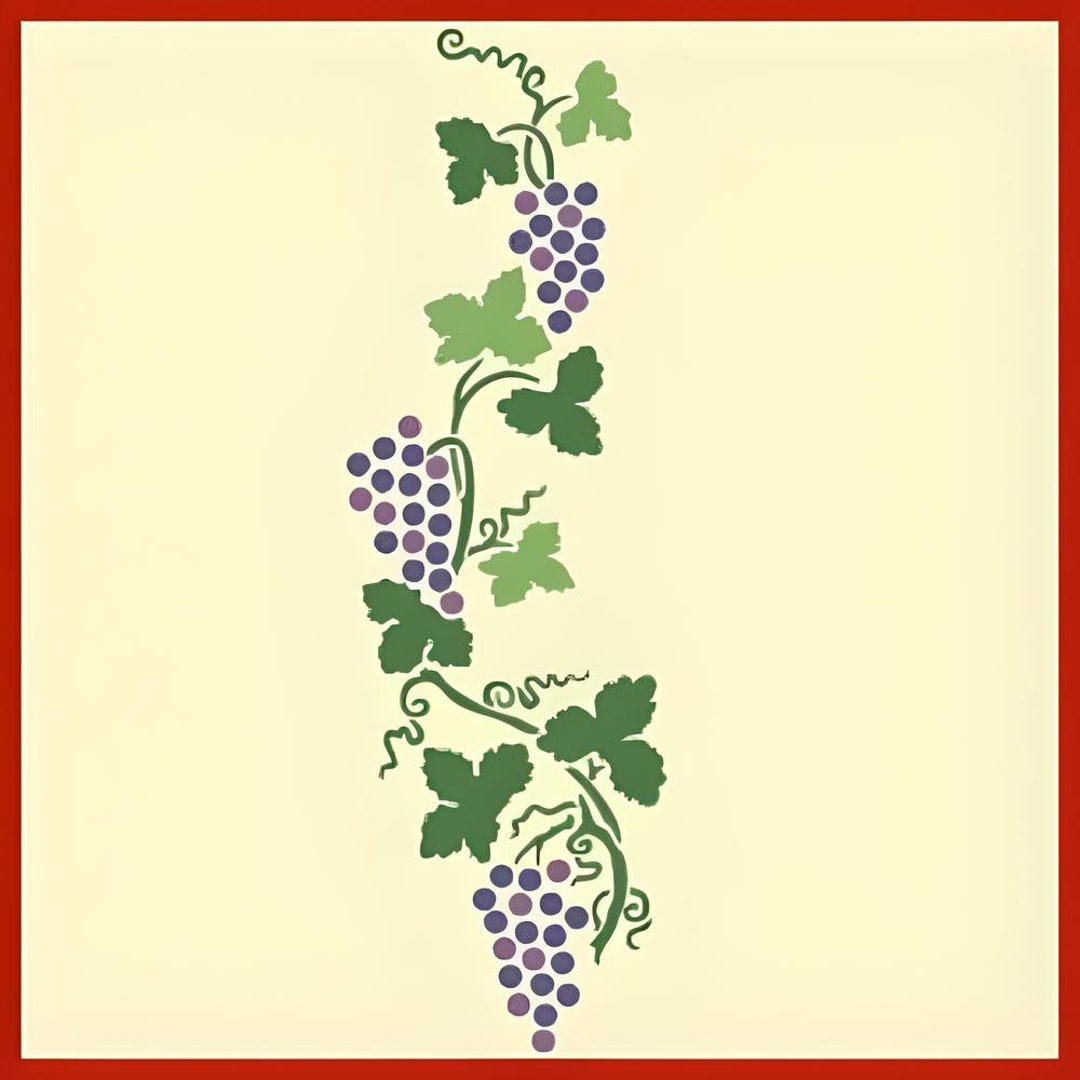 Grape 2 Stencil - 3.5" X 11.5" -fruit Pattern Stencil DIY for Painting ...