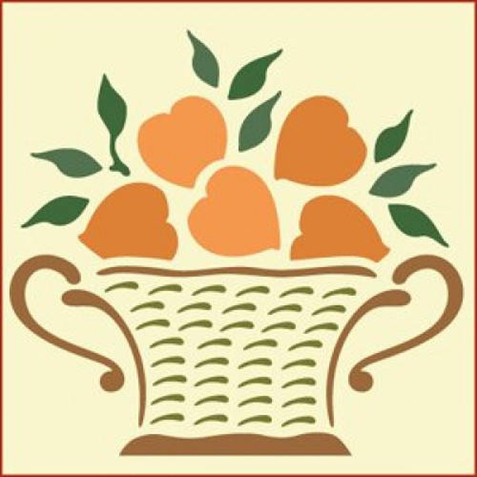 Fruit Basket Stencil 8 X 7.5 the Artful Etsy