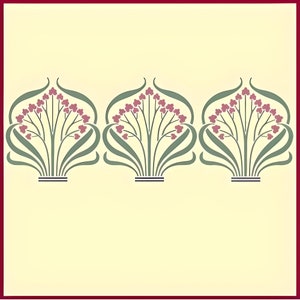 Art Nouveau Border 3 Stencil - 20.3&quot; x 7.4&quot;-International style decorative art architecture Liberty Modern Style - The Artful Stencil