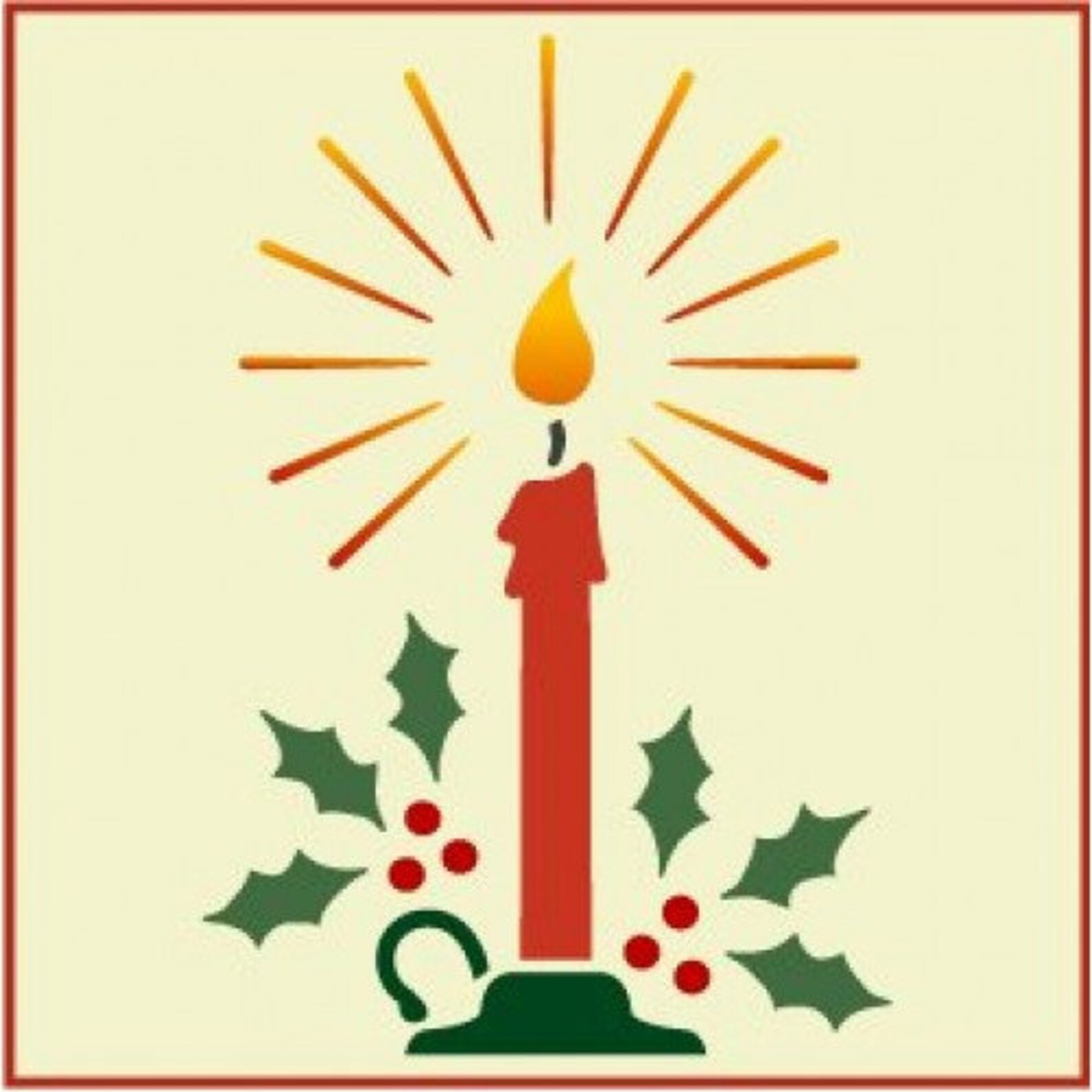 Christmas Candle Stencil 5 X 7.3 the Artful Etsy