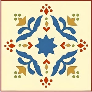 Folk Art Motif 2 Stencil - Colonial Folk Art DIY Signs for Painting Early American Primitive Country Farm Folk Artists - The Artful Stencil
