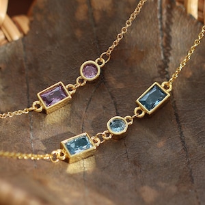 Custom Morse Code Birthstone Bracelet, Personalized Gemstone Bracelet in Morse Code, Secret Hidden Jewelry, Birthday Gift, Christmas Gift