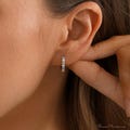 Custom Birthstone Hoop Earrings with Pearl, Birthstone Huggie Earrings, Classic Gemstone Earrings, Personalized Gift for Her, Birthday Gift