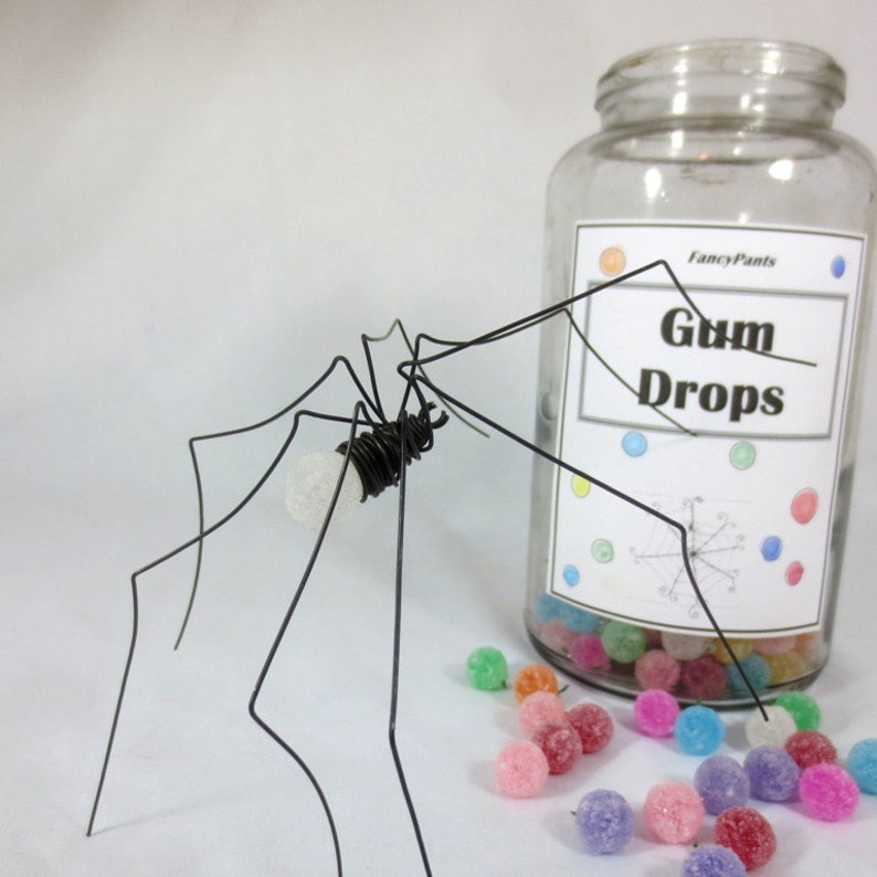 White Longlegged Clove Gumdrop Spider Repurposed Sculpture Etsy