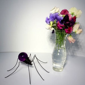 Perfect  Purple Spider Wire and Vintage Globe Repurposed Art Made To Oder, Free Shipping In US